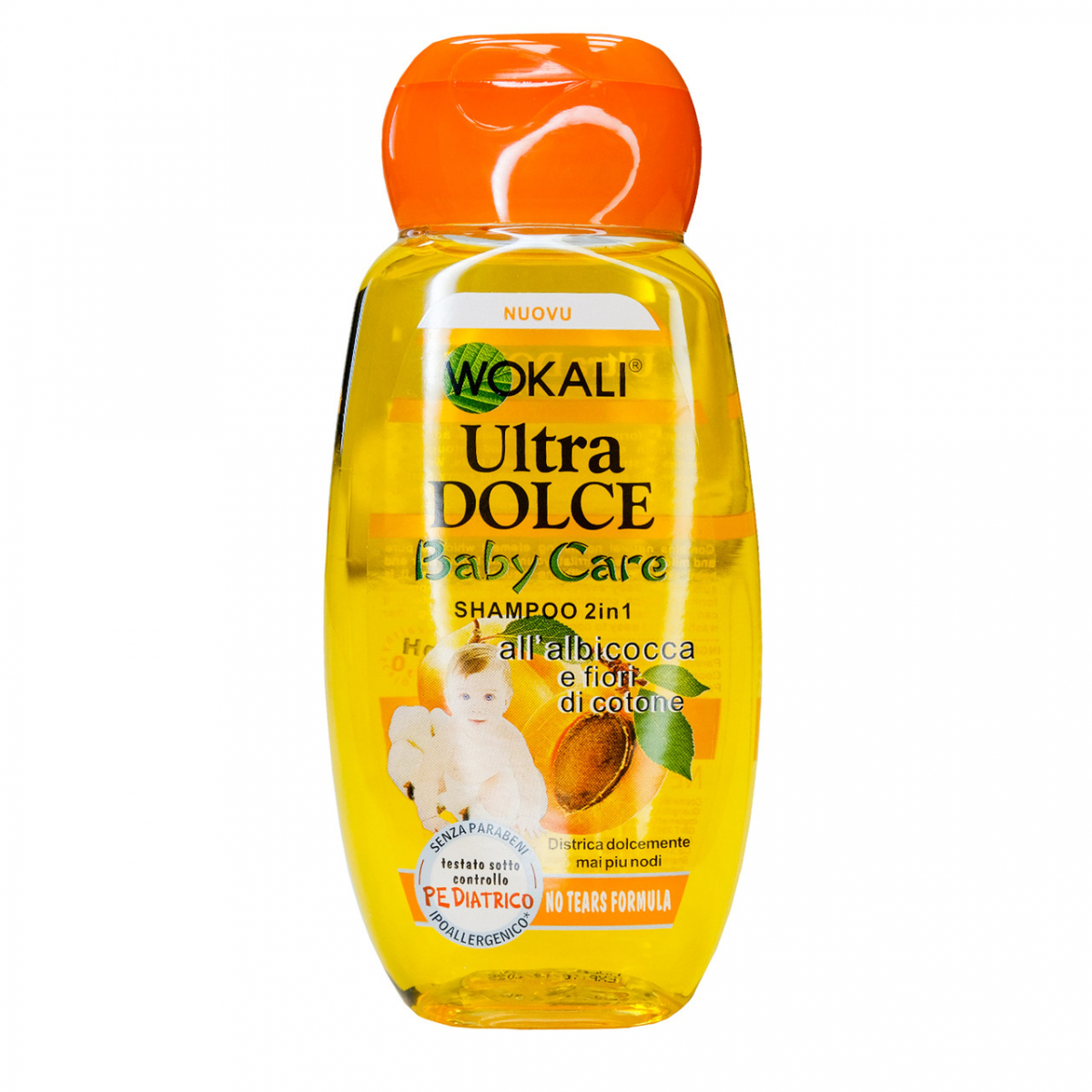 Детский шампунь Абрикос Wokali Ultra Dolce Shampoo Baby Care 2в1 220 мл