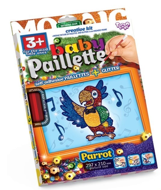 Мозаїка з паєток Danko Toys Baby Paillette: Папуга PG-01-05