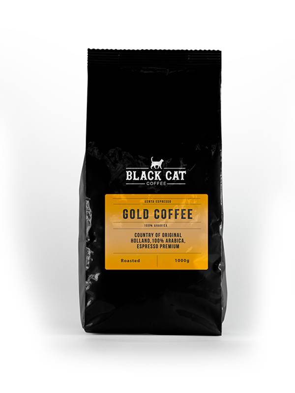 Кава у зернах Black Cat 100% Арабіка Gold Південна Америка 1 кг (11-352)