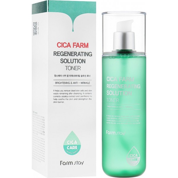 Тонер для лица с центеллой FarmStay Cica Farm Regenerating Solution Toner 200 мл (8809635230637)