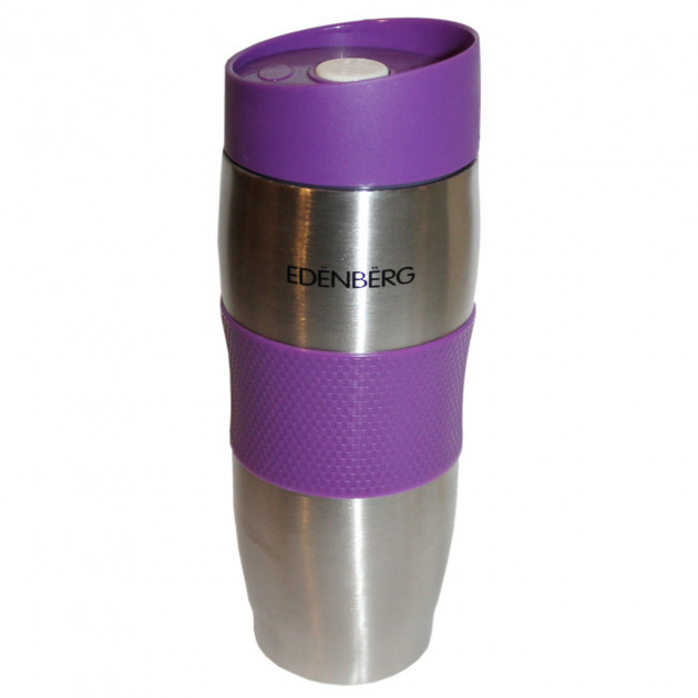 Термокухоль із силіконовим тримачем 380мл Edenberg EB-621 Фіолетовий
