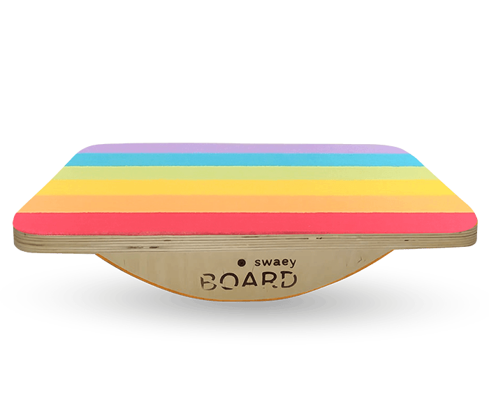 Деревянная балансировочная доска по Бильгоу без разметки SwaeyBoard Rainbow до 150 кг 55х33х10 см Разноцветный