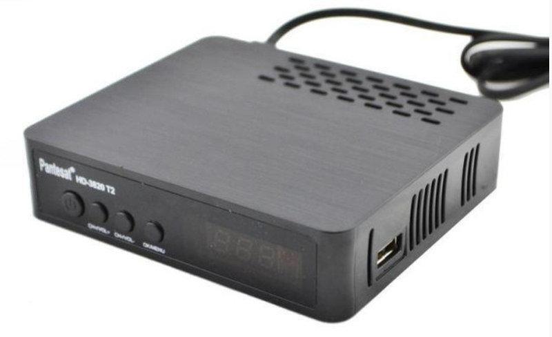 Ресивер цифровий ТБ тюнер ефірний DVB-T2 Pantesat DVB-T2 3820 HD Чорний (007625)