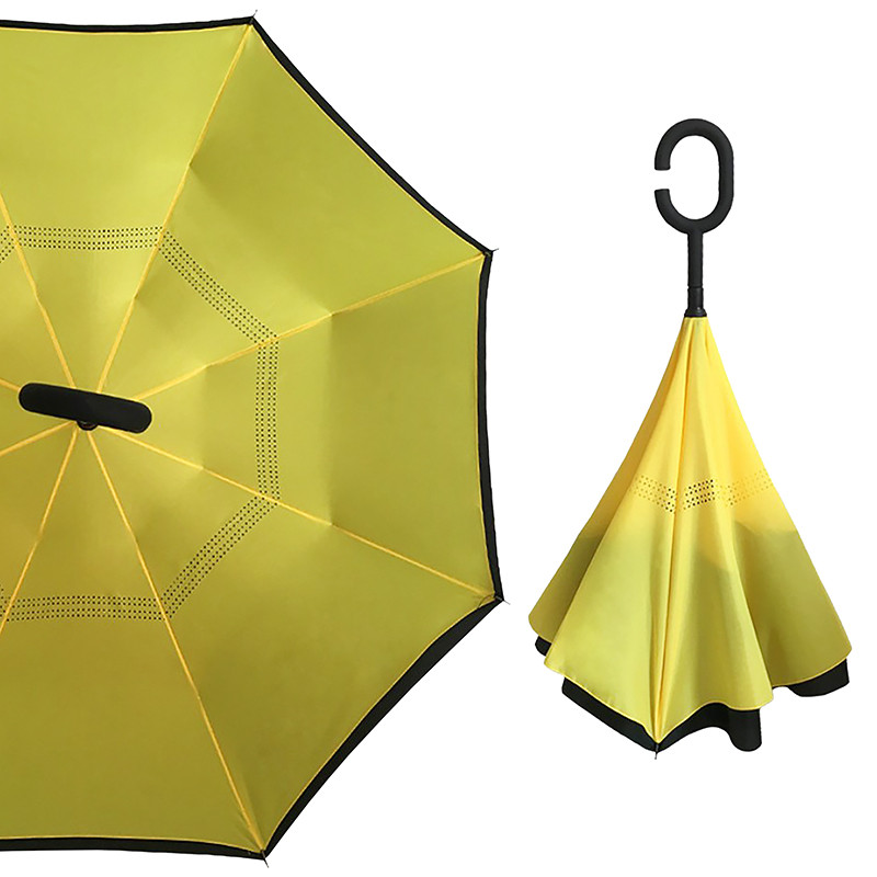 Женский зонт наоборот Up-Brella Желтый (2907-13275)