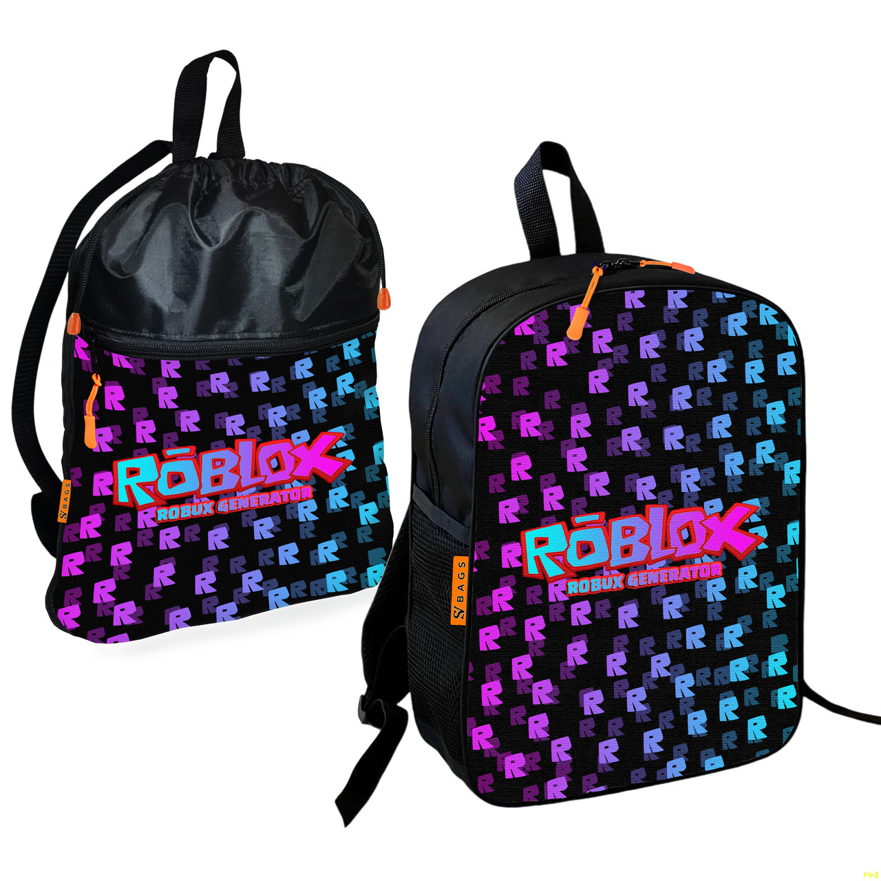 Дитячий шкільний рюкзак із сумкою для взуття Roblox, водостійкий, 2 предмети