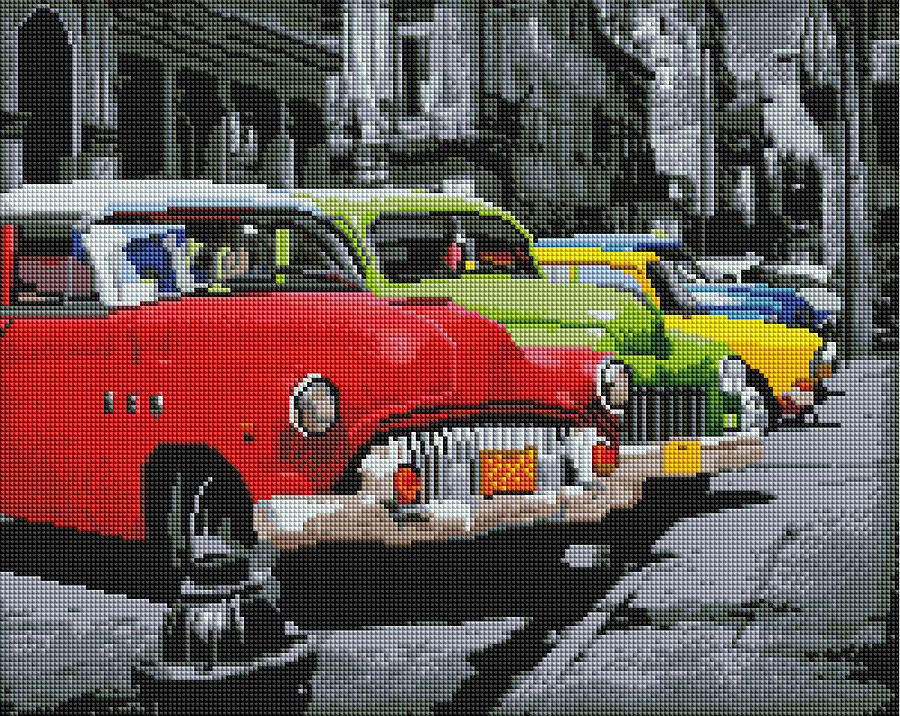 Алмазная мозаика BrushMe Ретро-автомобили на Кубе 40х50 см GF2723