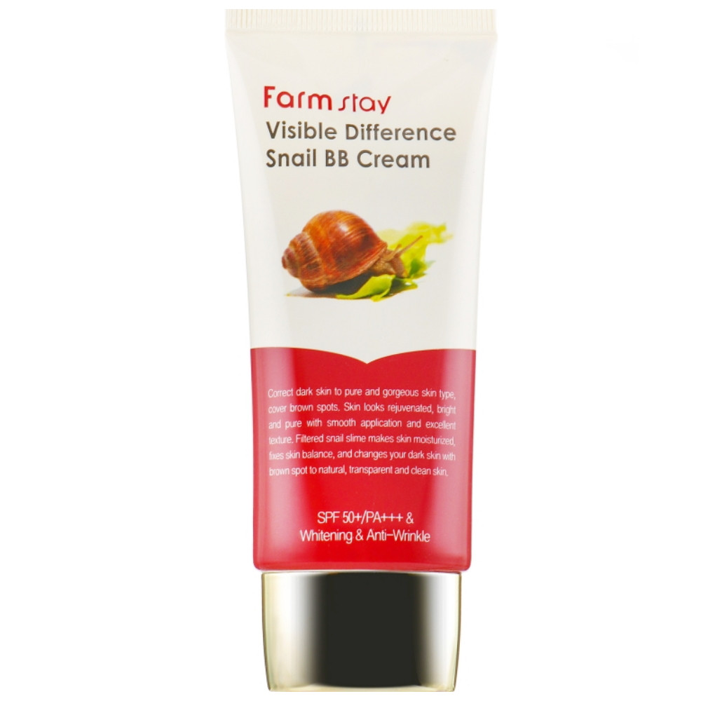 Відновлюючий бб крем з екстрактом равлики Farmstay Visible Difference Snail BB Cream SPF-40 50г
