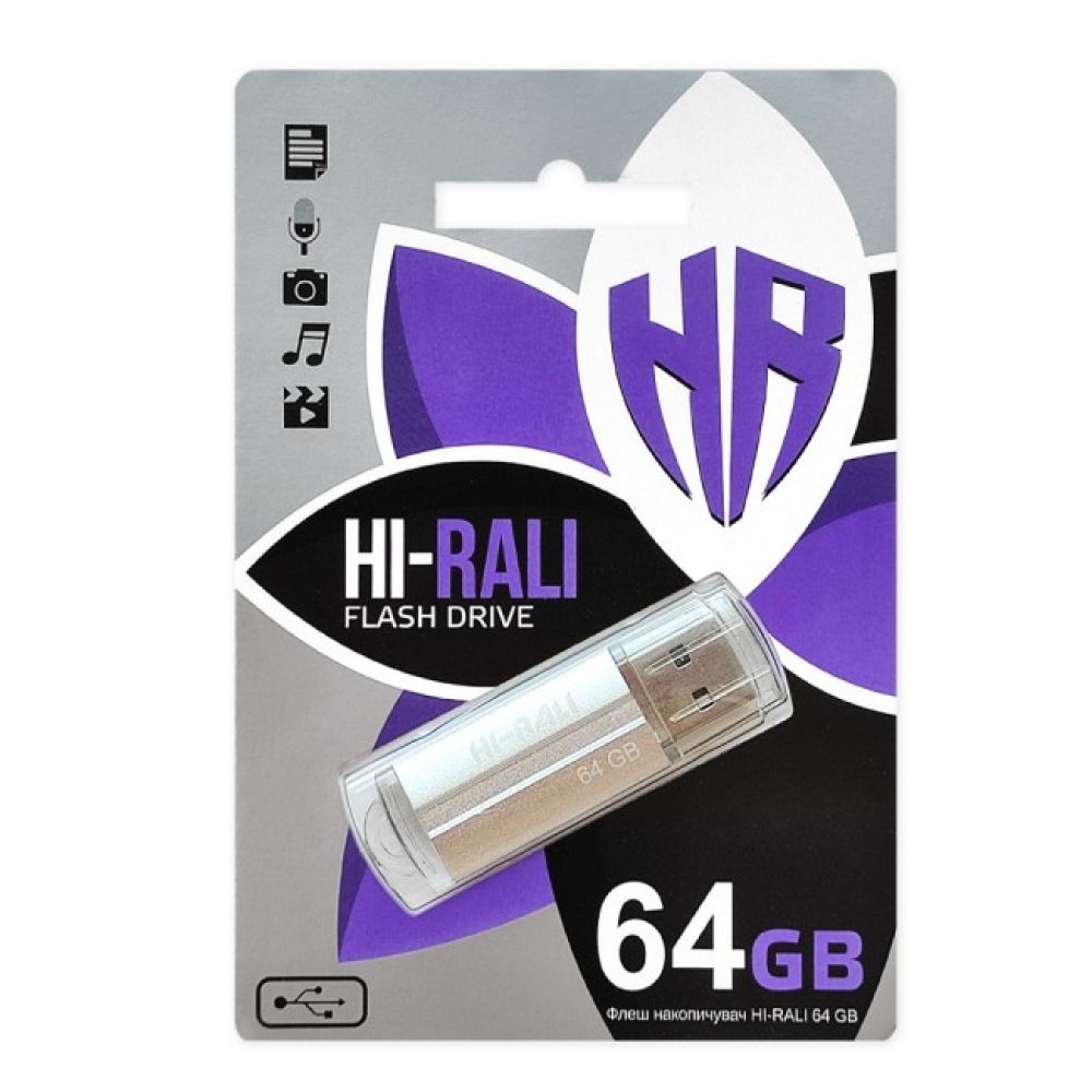 Флеш память Hi-Rali Corsair USB 2.0 64GB Steel