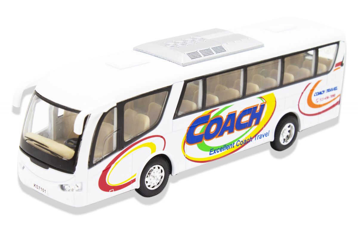 Інерційний автобус Coach білий KINSFUN (KS7101W)