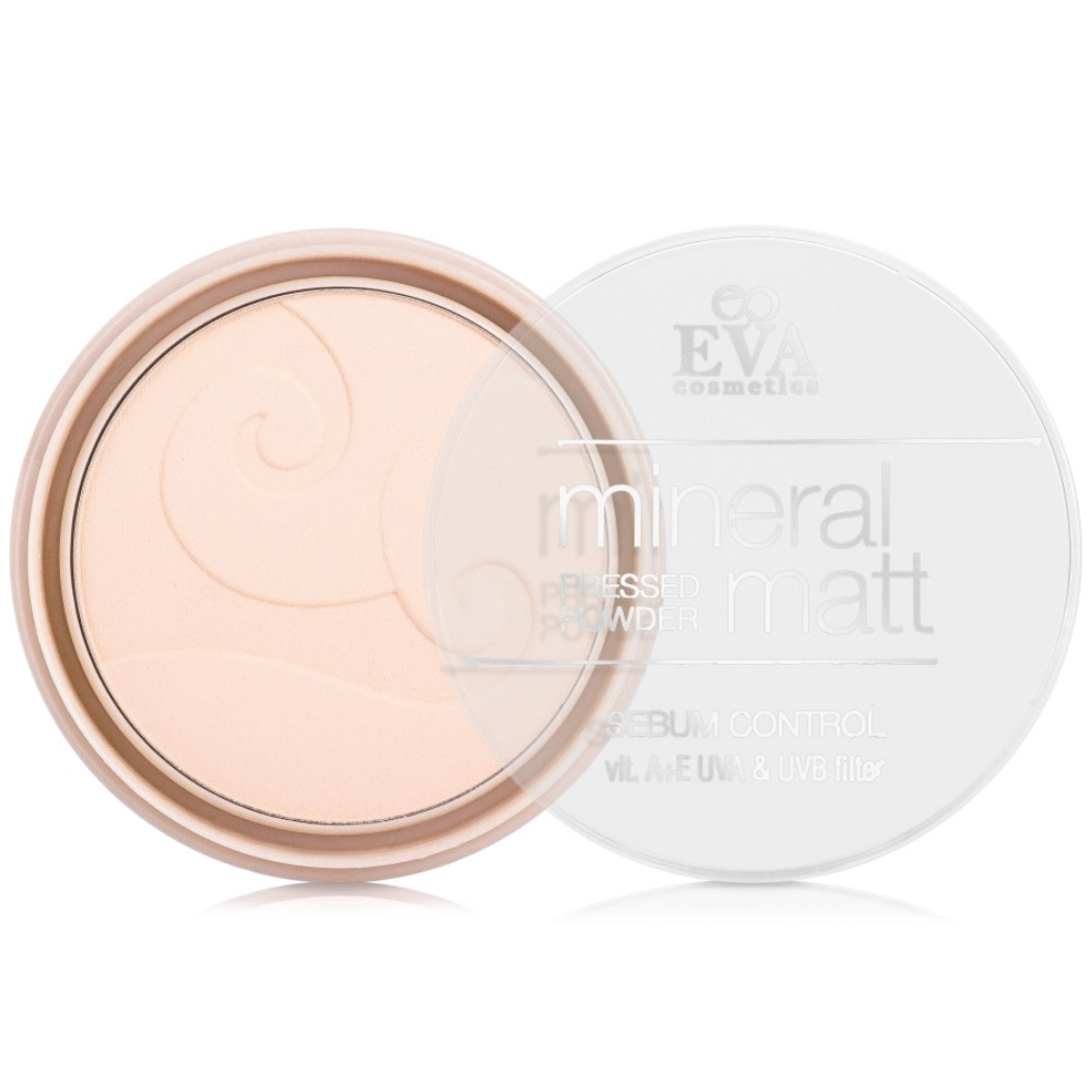 Компактна пудра для обличчя з рослинними екстрактами Eva cosmetics Mineral matt Середній беж 11 г