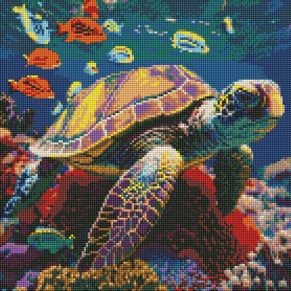 Алмазная мозаика "Жители подводного мира" ©art_selena_ua Идейка AMO7617 40х40 см