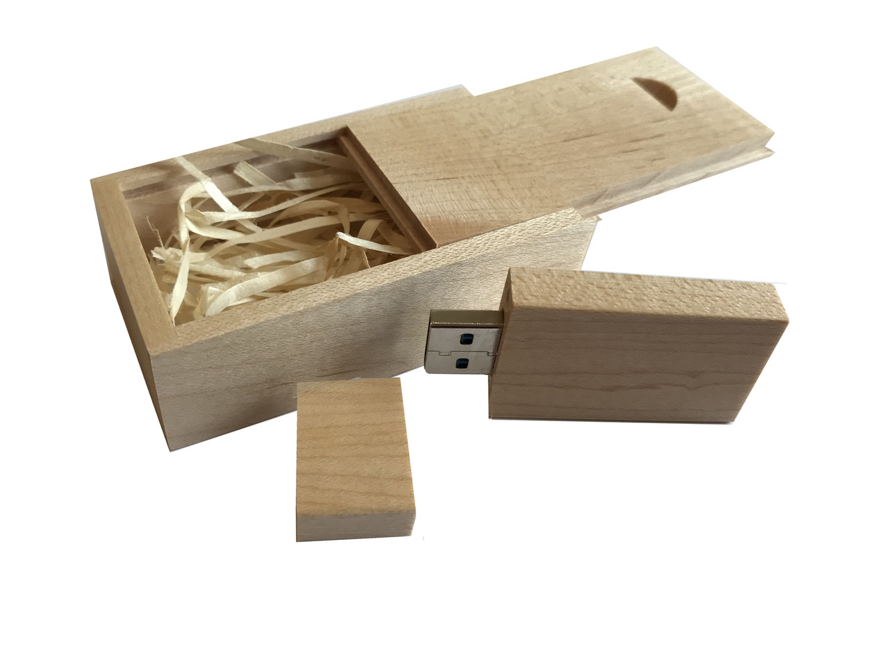 Флешка SUNROZ Wooden USB Flash Drive дерев'яний флеш накопичувач у коробці 16 Gb USB 3.0 Світло-коричневий (SUN0819)