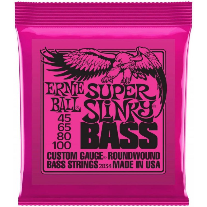 Струни для бас-гітари Ernie Ball 2834 Super Slinky Nickel Wound 4-String Bass 45/100