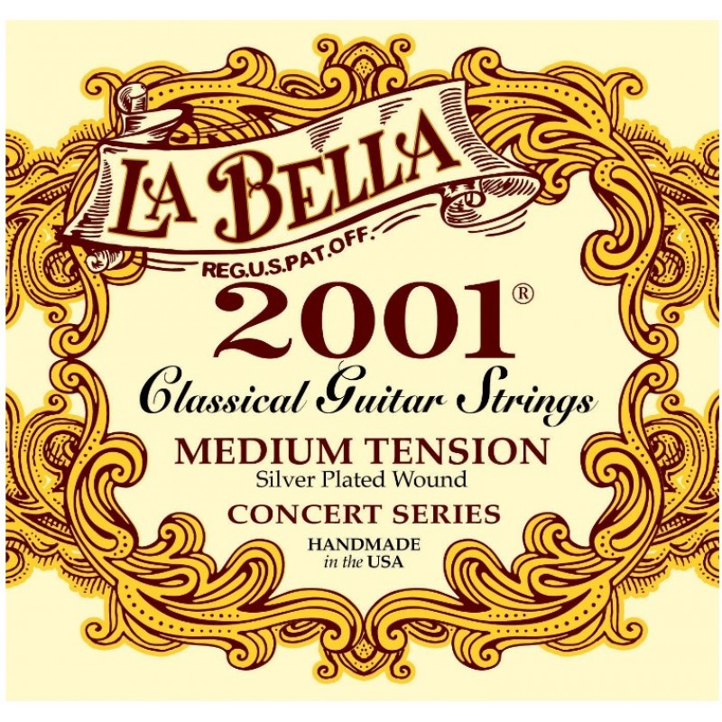 Струни для класичної гітари La Bella 2001 Classical Silver Plated Medium Tension
