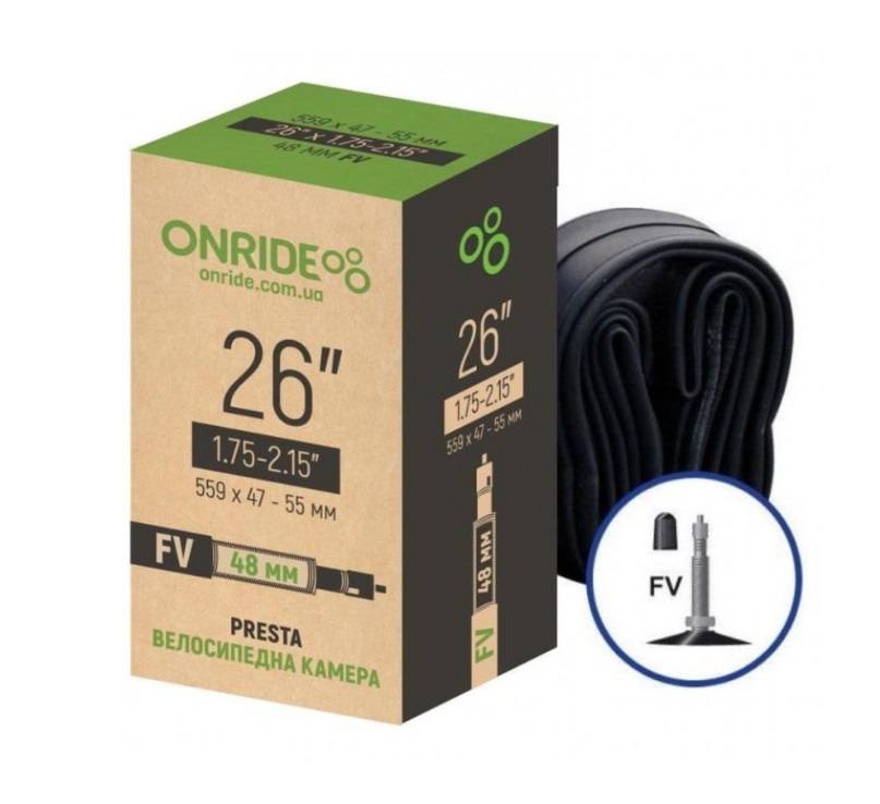 Камера велосипедна Onride 26"x1.75-2.15" FV 48мм