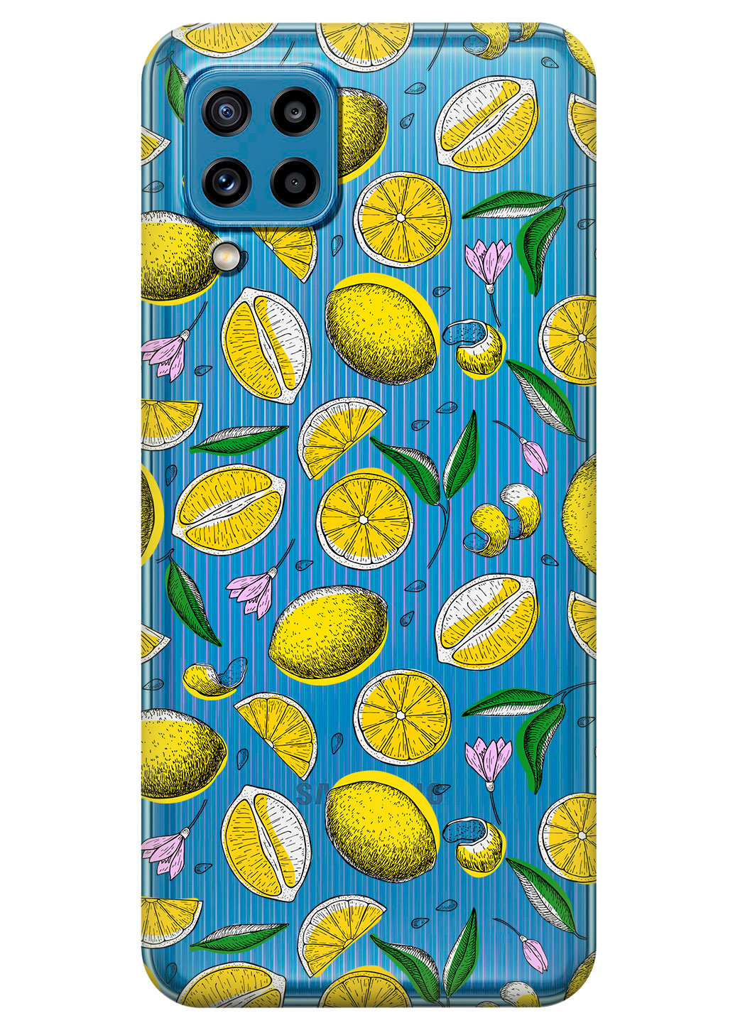 Прозрачный силиконовый чехол iSwag для Samsung Galaxy M32 с рисунком - Лимоны (KS15224)