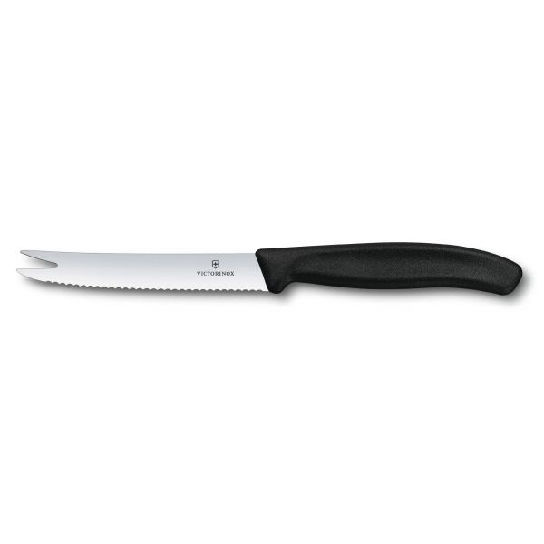 Кухонный нож Victorinox SwissClassic для сыра 110 мм серрейтор Черный (6.7863)