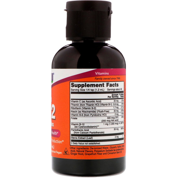 Метилкобаламин NOW Foods Vitamin B-12 Complex Liquid 59 ml /49 servings/