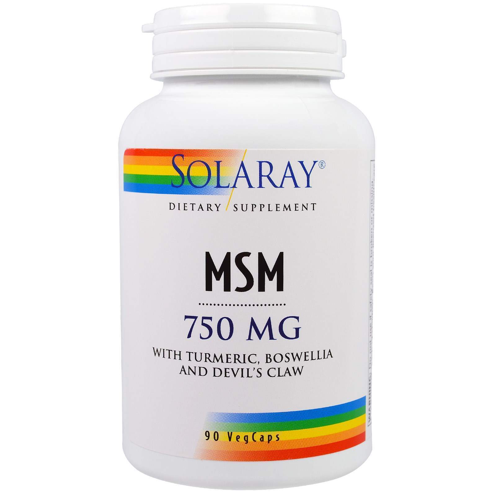 Метилсульфонілметан МСМ MSM Solaray 750 мг 90 капсул (20322)