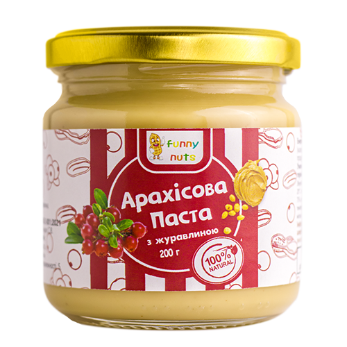 Арахисовая паста Funny Nuts с клюквой 200 г (1487856014)