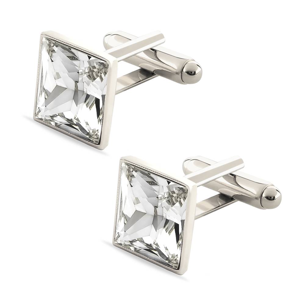 Запонки KOBI Cetverec зі Swarovski Білий (7720-1003-02-32)