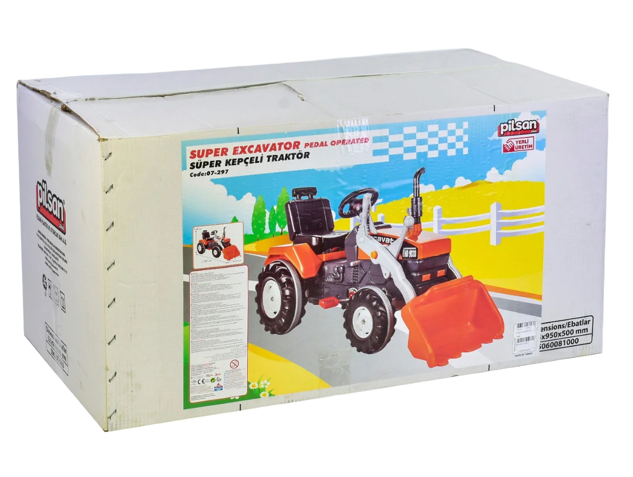 Экскаватор с педалями и ковшом Pilsan 126 х 54 х 66 см Orange (76444)