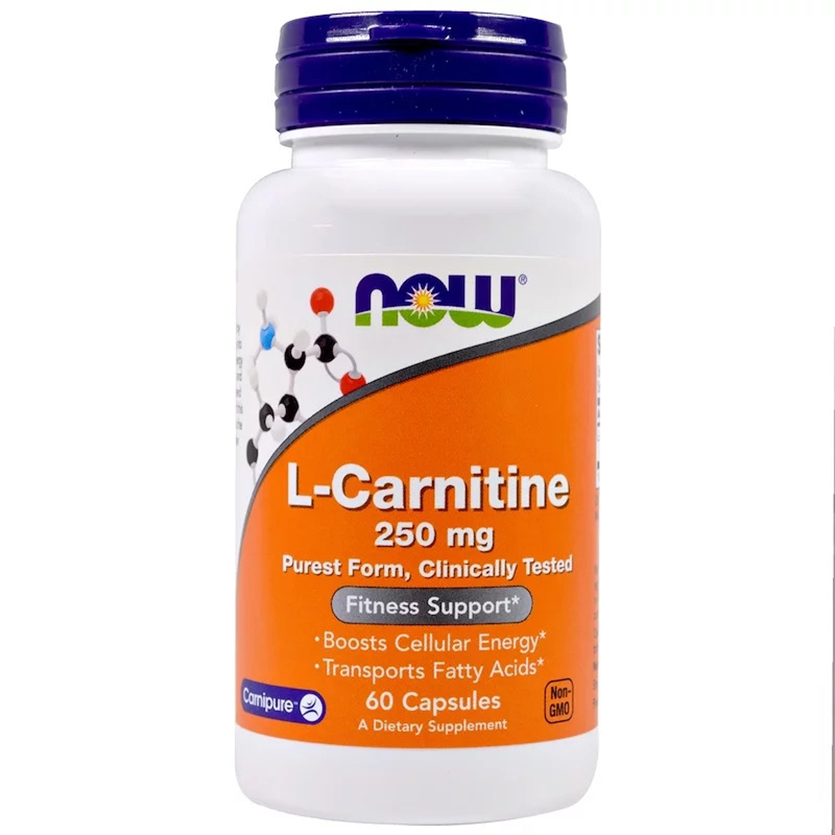 L-Карнітін, L-Carnitine, Now Foods, 250 мг, 60 вегетаріанських капсул