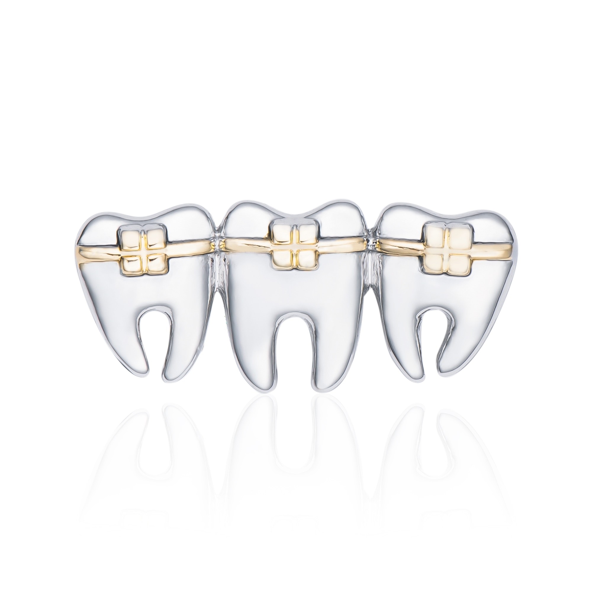 Значок BROCHE Три зуба серебристый BRGV113022