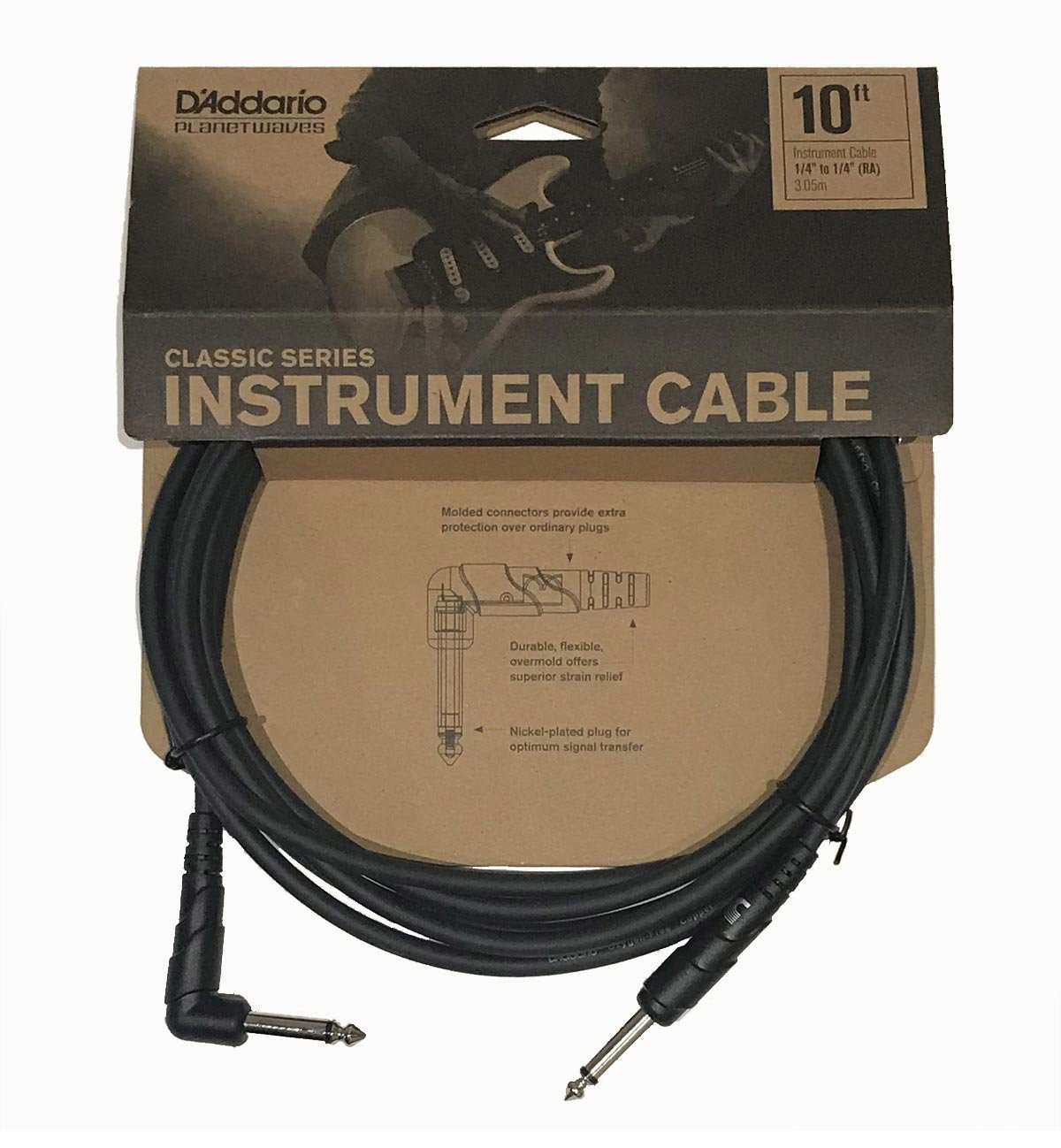 Кабель инструментальный D'Addario PW-CGTRA-10 Classic Series Instrument Cable 3.05m (10ft)