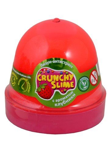 Лизун-антистресс MiC Crunchy Slime Клубника 120 г (80087)