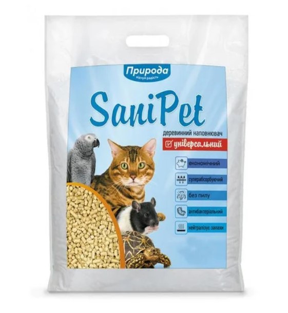 Природа Наповнювач деревний Sani Pet 10 кг Універсальний