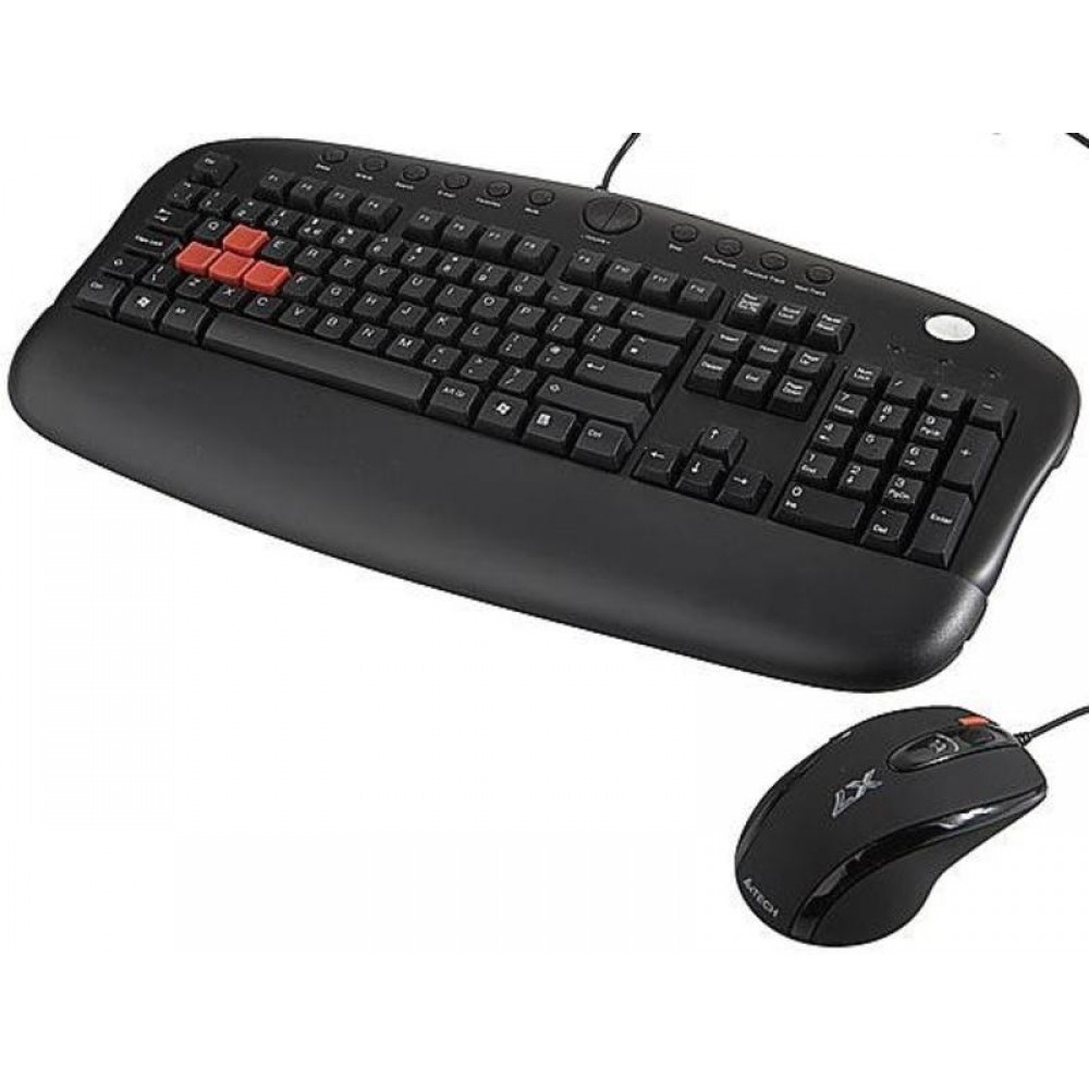 Комплект проводной A4Tech KX-2810BK + Mouse X-7 USB (4711421770262) (F00140173)