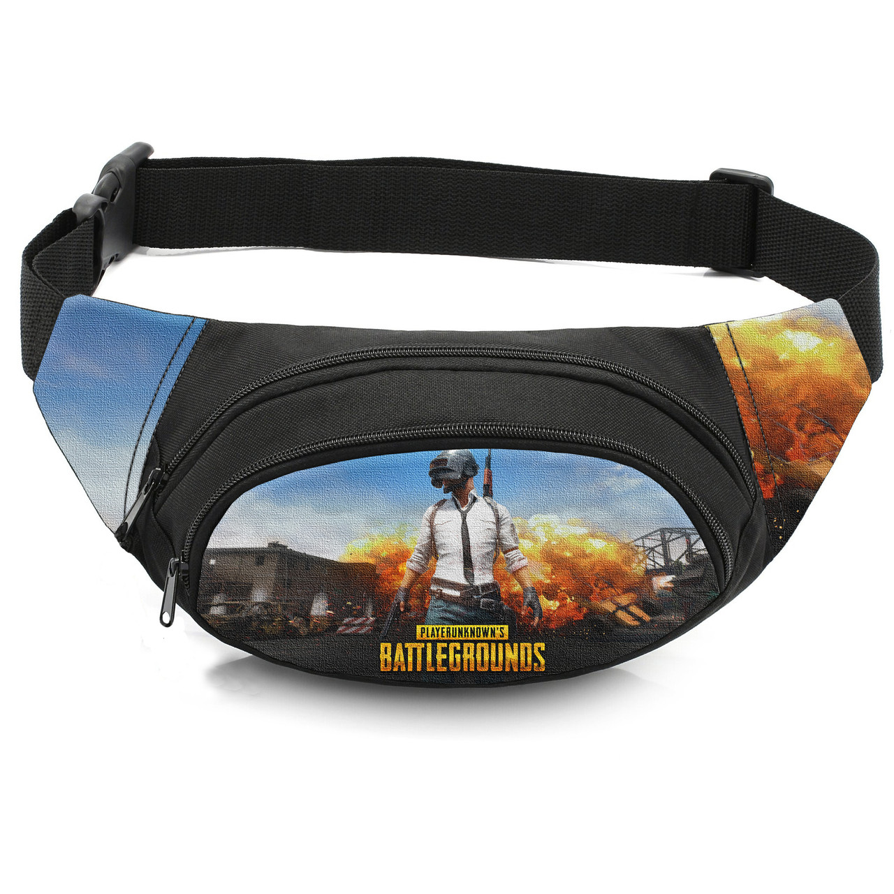 Дитяча бананка PUBG 32x8x13 см, чорна, водонепроникна тканина Oxford