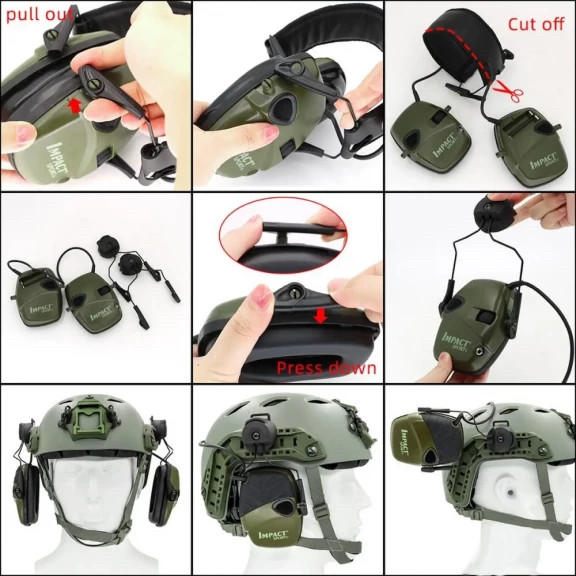 Адаптер крепление ACM Helmet Rail наушников к шлему Howard Walker's черные