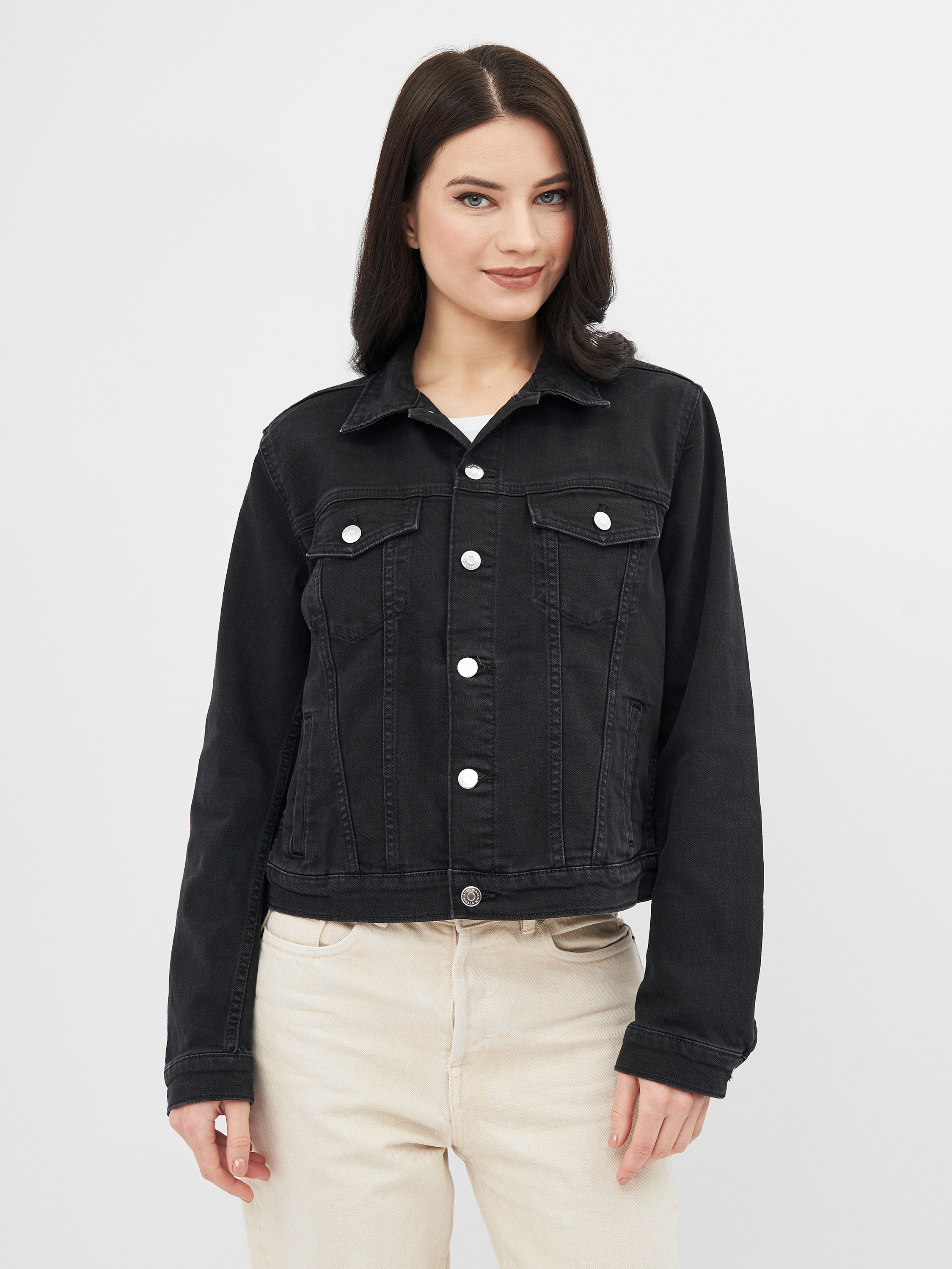 Куртка джинсовая H&M 34 черный 11027861701