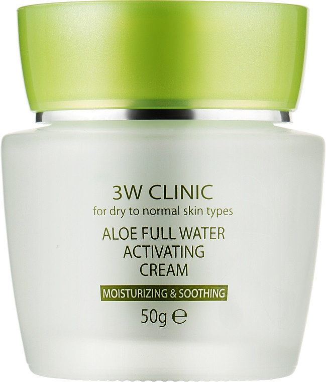 Увлажняющий крем для лица с экстрактом алоэ 3W Clinic Aloe Full Water Activating 50 г (8809469775489)