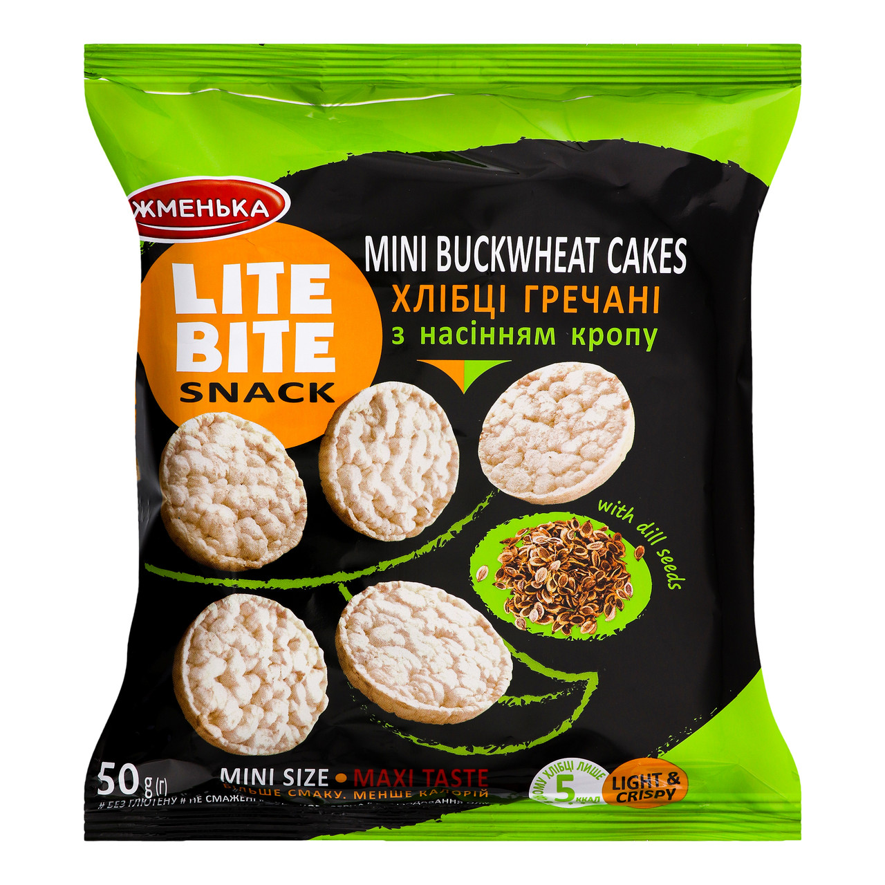 Хлібці гречані з насінням кропу LiteBite Жменька 50 г