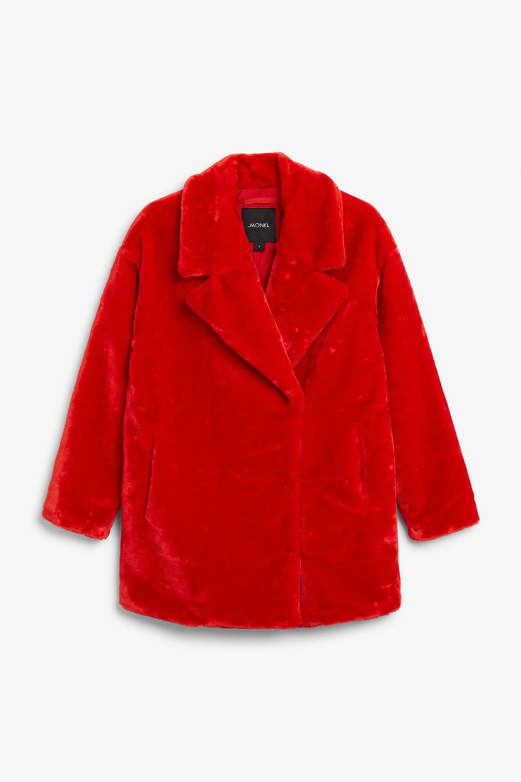 Шуба женская Monki 6319858 S Красный (2030000309474)