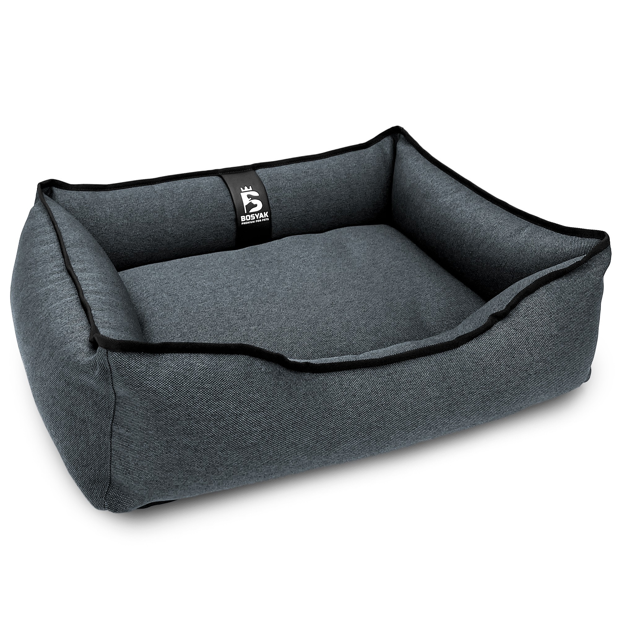 Лежак ліжко для собак та котів EGO Bosyak Рогожка S 65x55 Сірий (спальне місце для собак та котів)