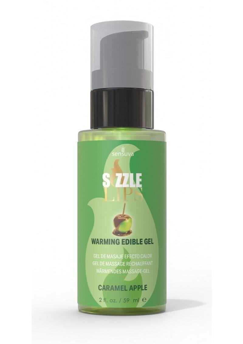 Согревающий массажный гель Sensuva Sizzle Lips Caramel Apple 59 мл без сахара съедобный
