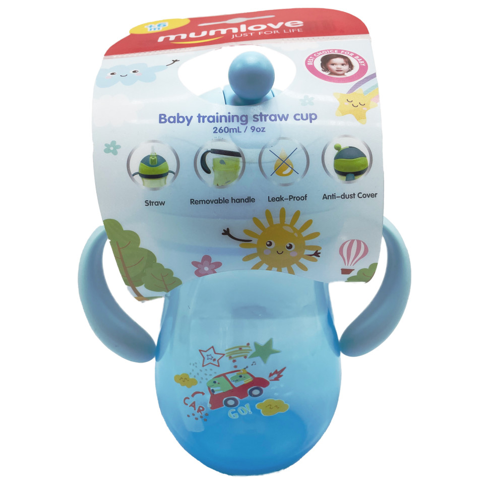 Поильник с трубочкой Mega Zayka MGZ-0312 (Blue) 260 мл