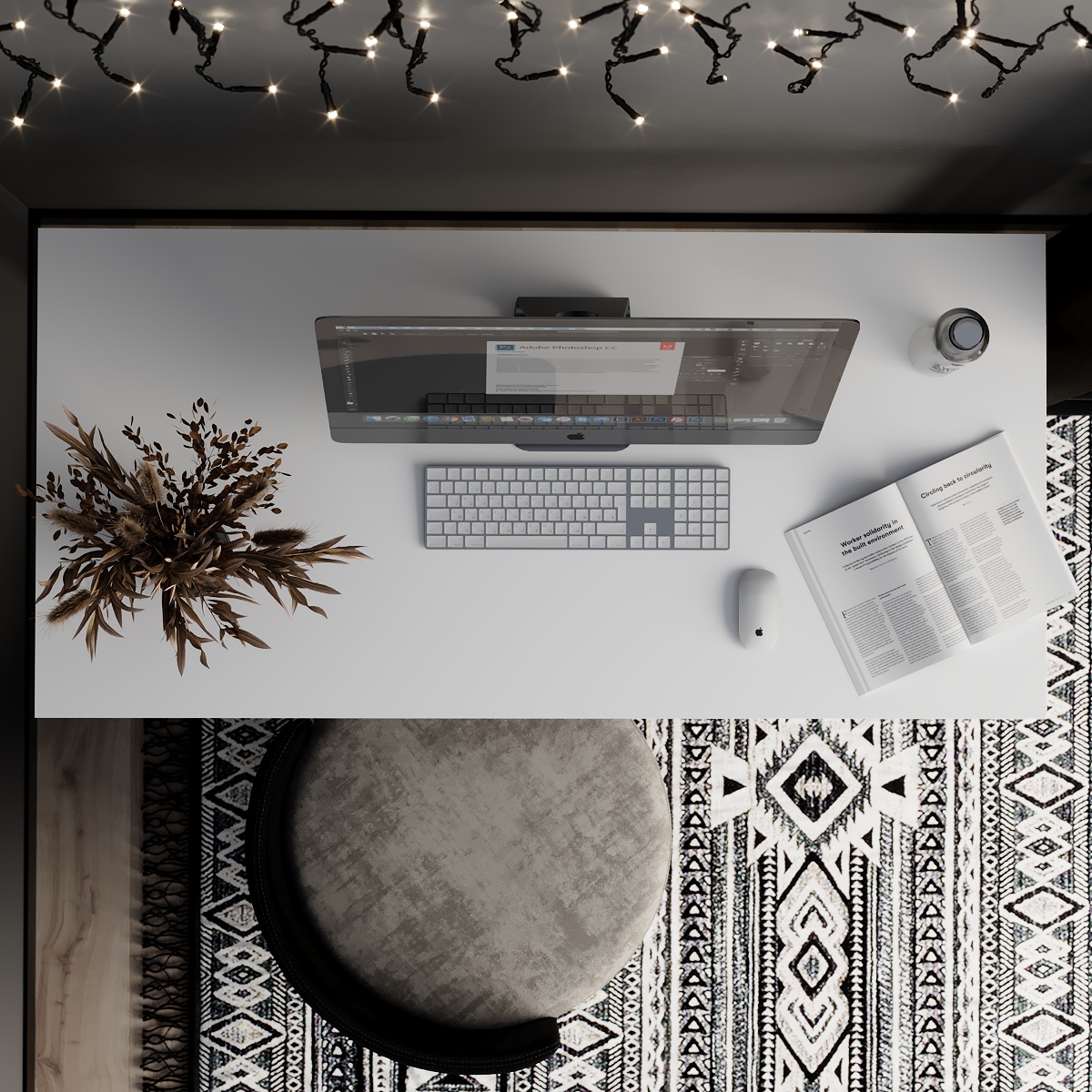 Письмовий стіл Art in Head Brevity Loft standart 1400х750х670 Білий (TB04010000010)