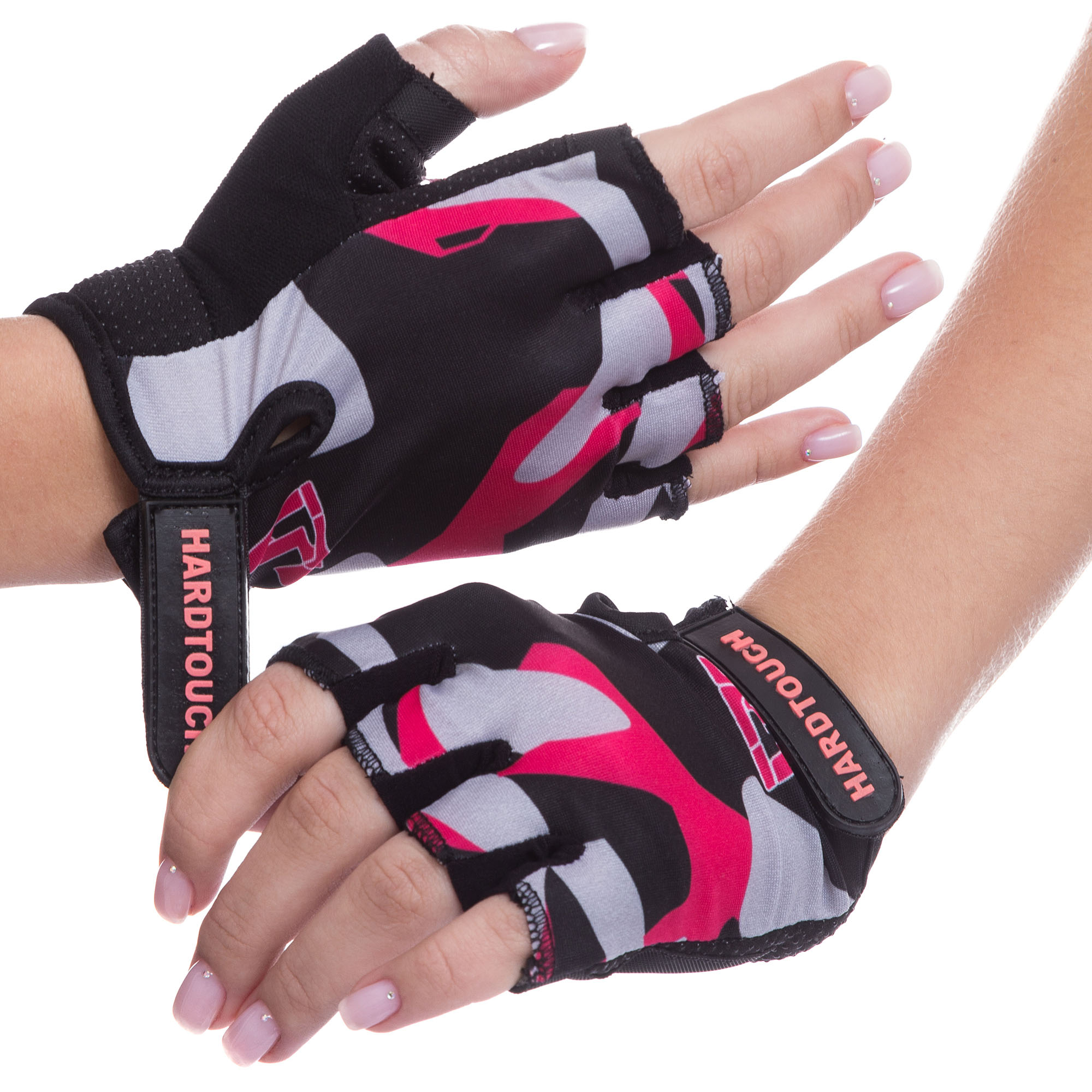 Перчатки для фитнеca HARD TOCH FG-009 L Черно-розовый