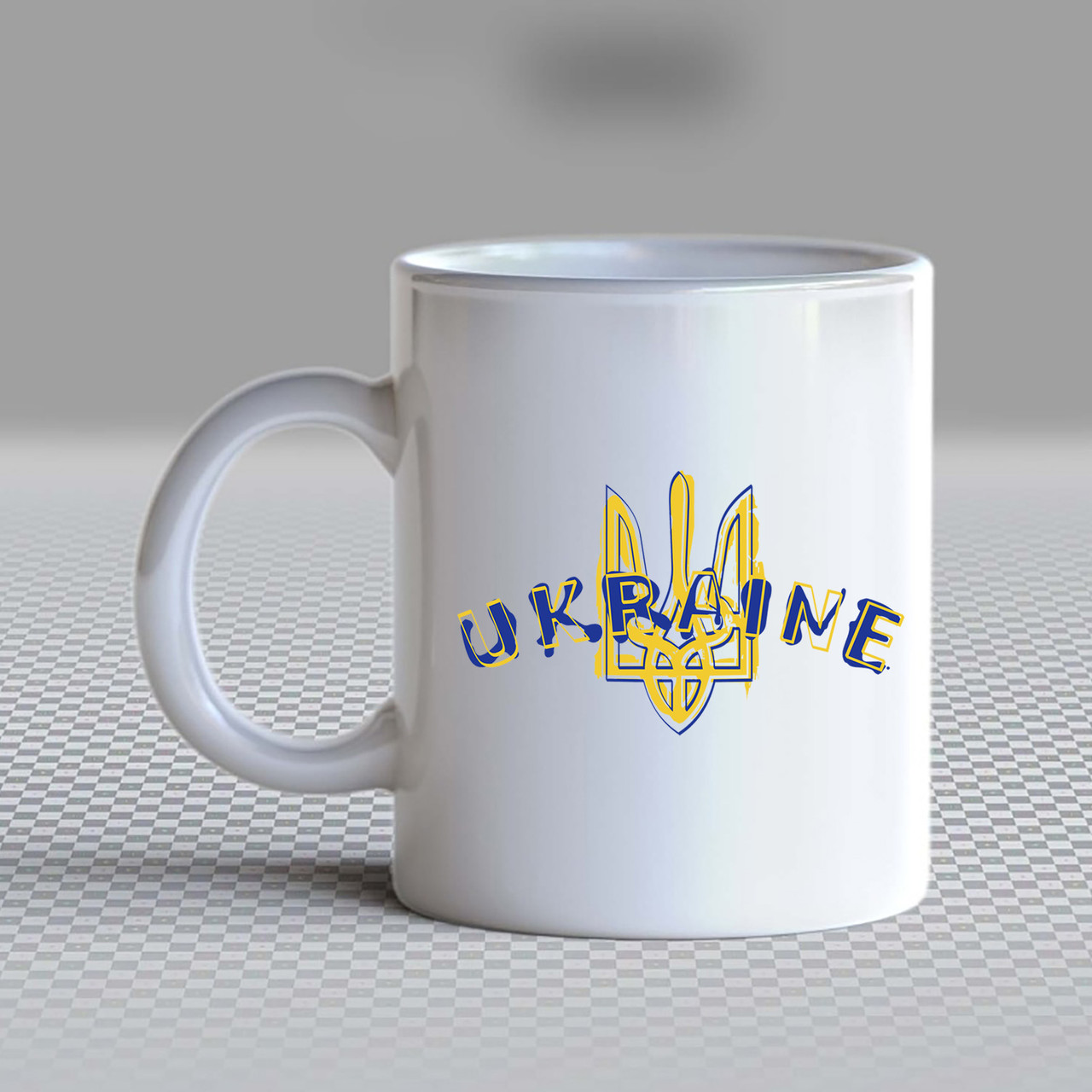 Кружка чашка белая с принтом "Желтый герб Украины Ukraine" Кавун