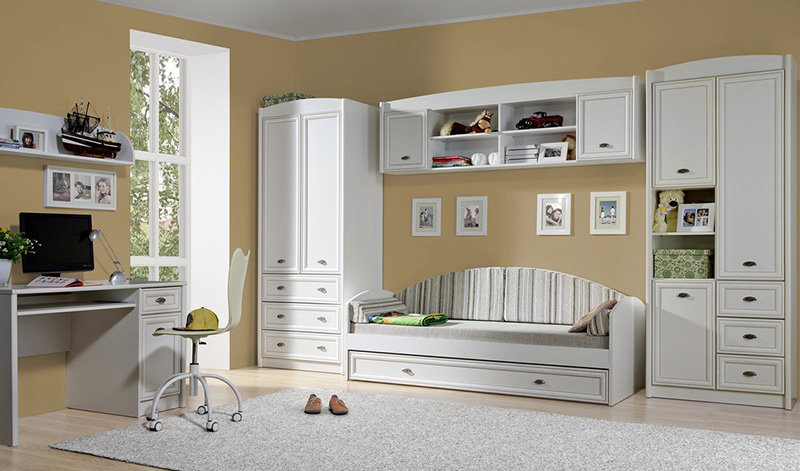 Комплект мебели в спальню и дeтскую Gerbor Салерно прованс Белый (38761)