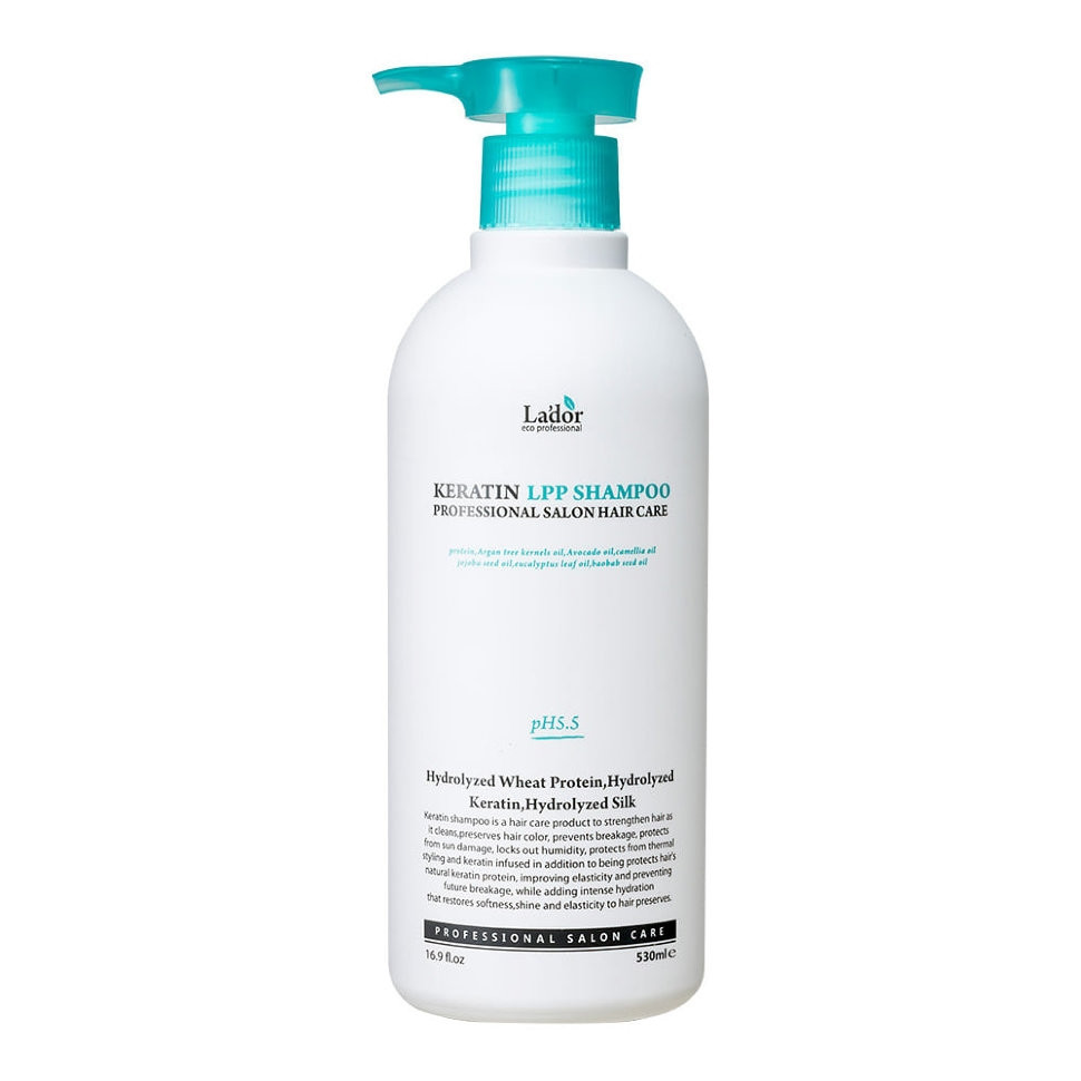 Кератиновый бессульфатный шампунь для восстановления волос La`dor Eco Professional Keratin LPP Shampoo 530 мл (8809500811053)