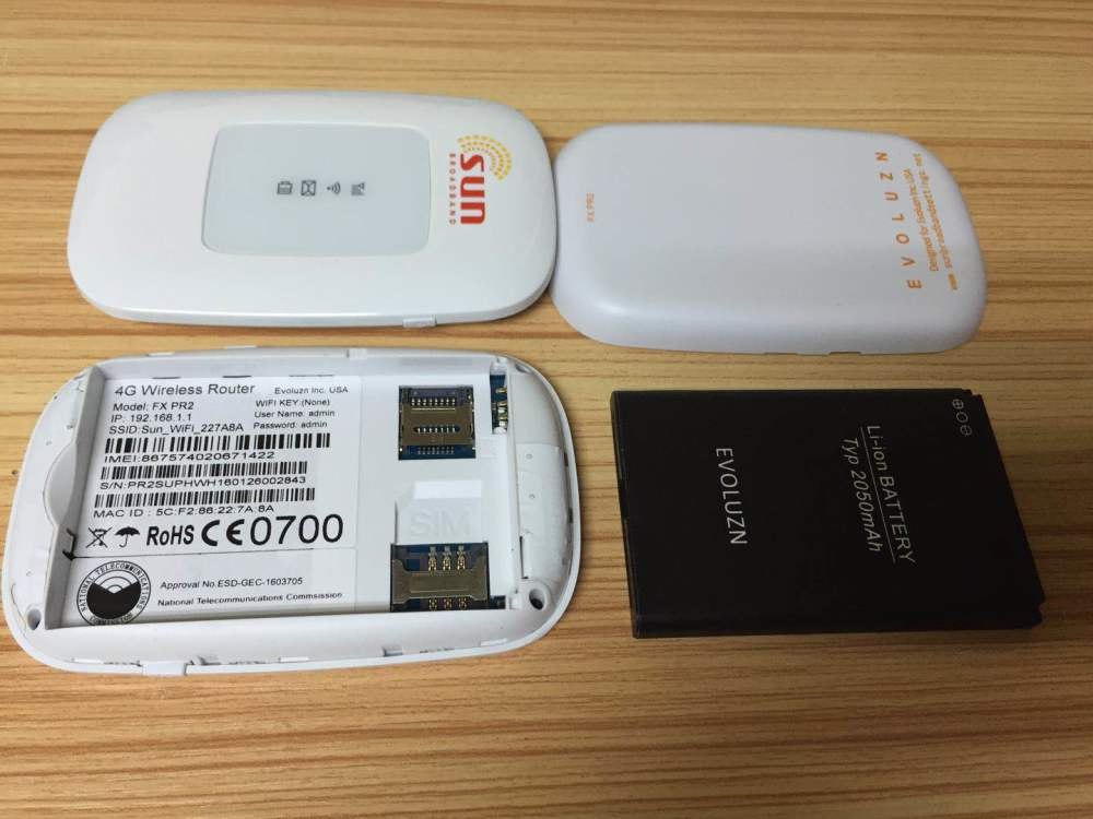 3G/4G модем та wifi router Evoluzn FXPR2 з батареєю 2050 mAh Білий (gmevfxpr2wh)