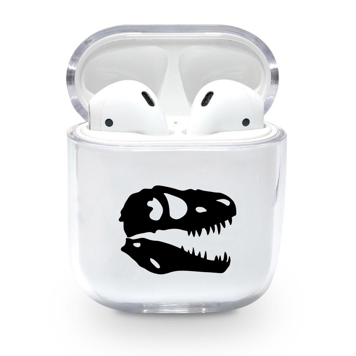 Прозрачный силиконовый чехол Apple AirPods с рисунком - Dinosaur (KAP1188)