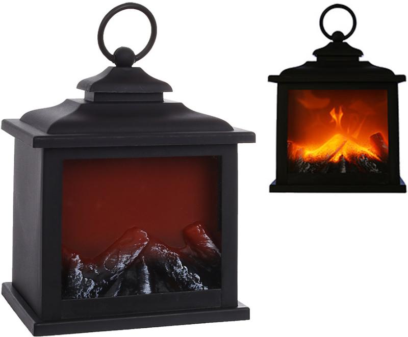 Светодиодный камин BonaDi Black&Fire 12х19х17 см Черно-красный DP232328
