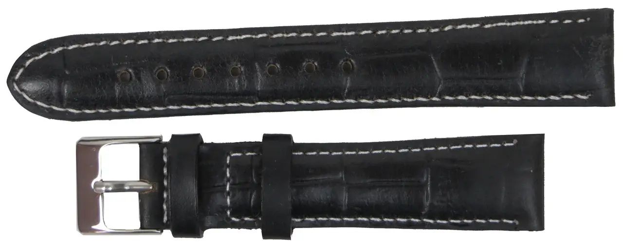 Ремешок для часов Mykhail Ikhtyar из кожи 18 мм Черный (S606-18S Black)